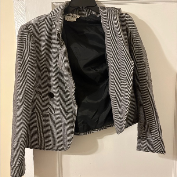 Carlisle Jackets & Blazers - Carlisle Black and White Herringbone Blazer with Matching Skirt